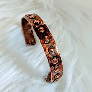 Copper bracelet rivet stud design cuff